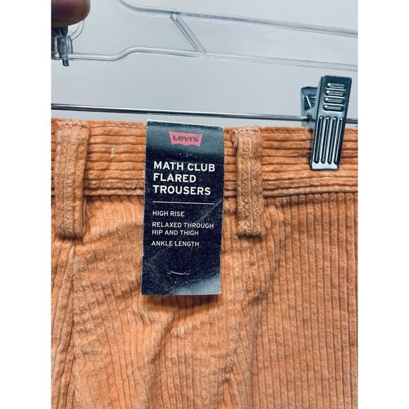 Levi's Pants Corduroy Sz 25x27 Women’s High Rise Math Club Flare Trouser Orange - Picture 3 of 10